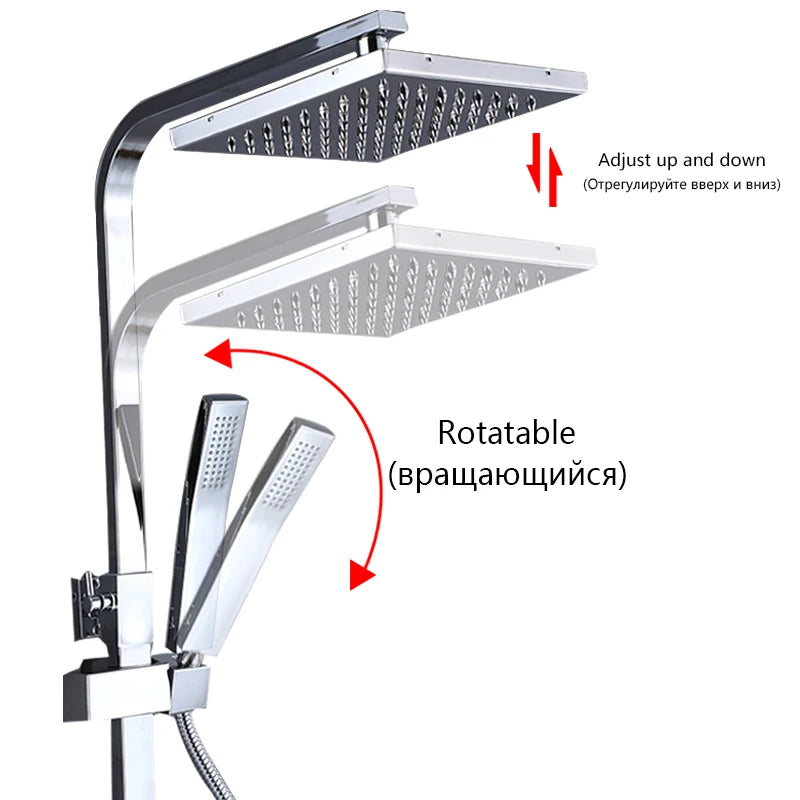 OXG Black/Chrome Shower Faucets Bathroom Shower Mixer Shower Faucet Bidet Faucet Rainfall Shower Set Shower Spray Mixer Crane
