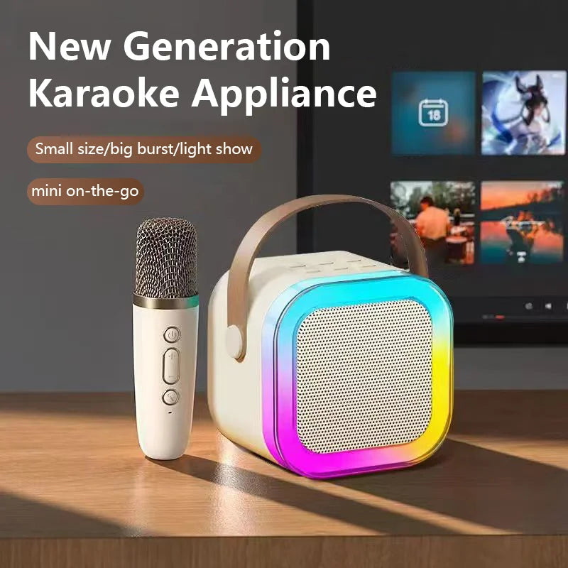 Portable Wireless Karaoke Speaker with Microphone & RGB LED Lights