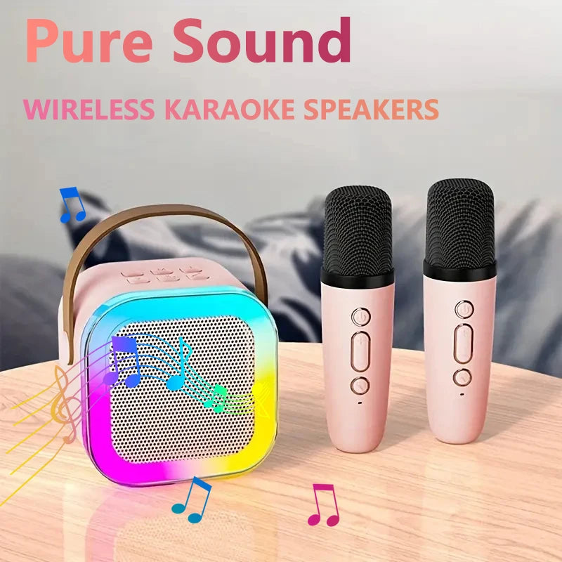 Portable Wireless Karaoke Speaker with Microphone & RGB LED Lights
