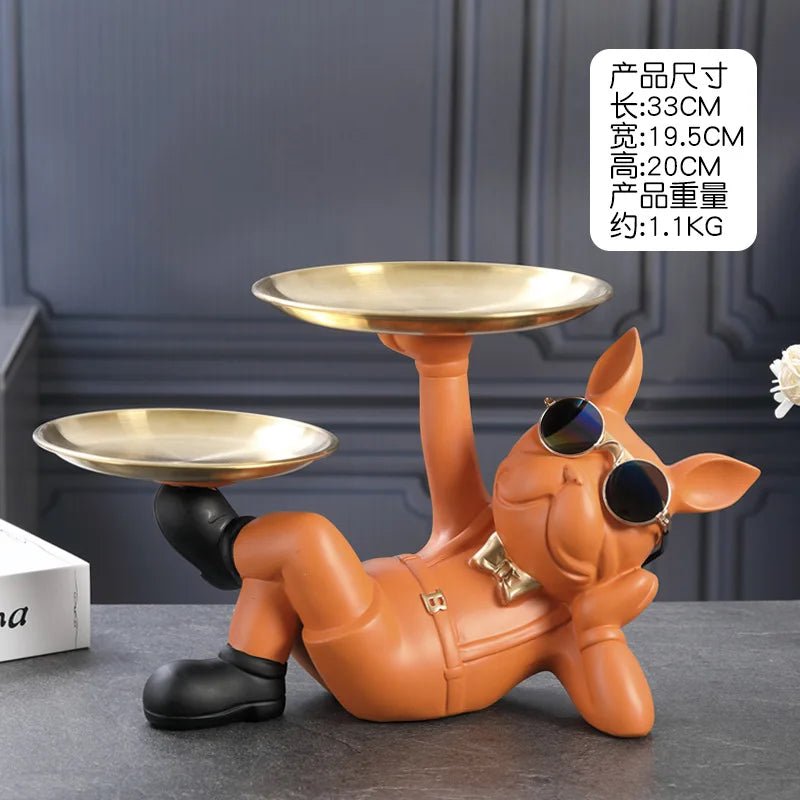 Creative Wealth Dog Ornament – Entrance Key Tray & Desktop Candy Plate