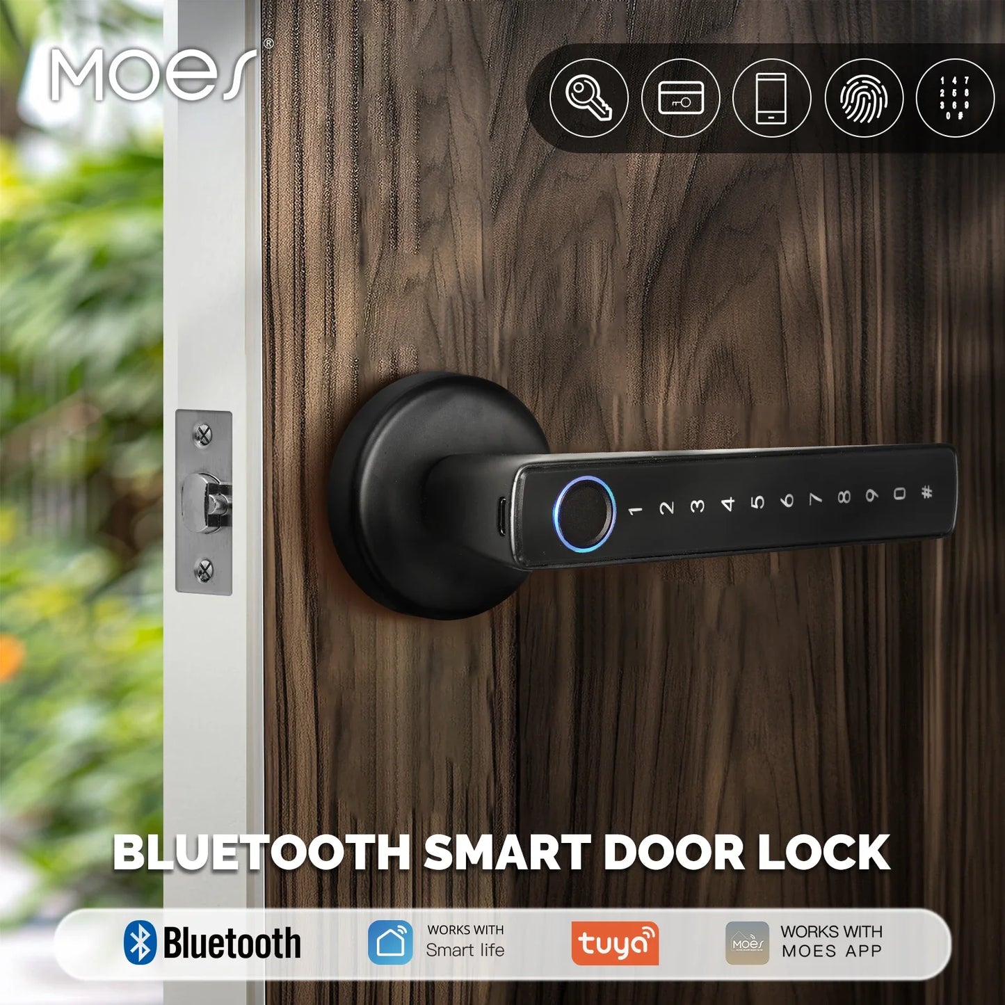 “No Key, No Problem” – Tuya Bluetooth Smart Fingerprint Door Lock with App, Password & Remote Unlock for Hotels, Apartments, Offices & Airbnb Pros