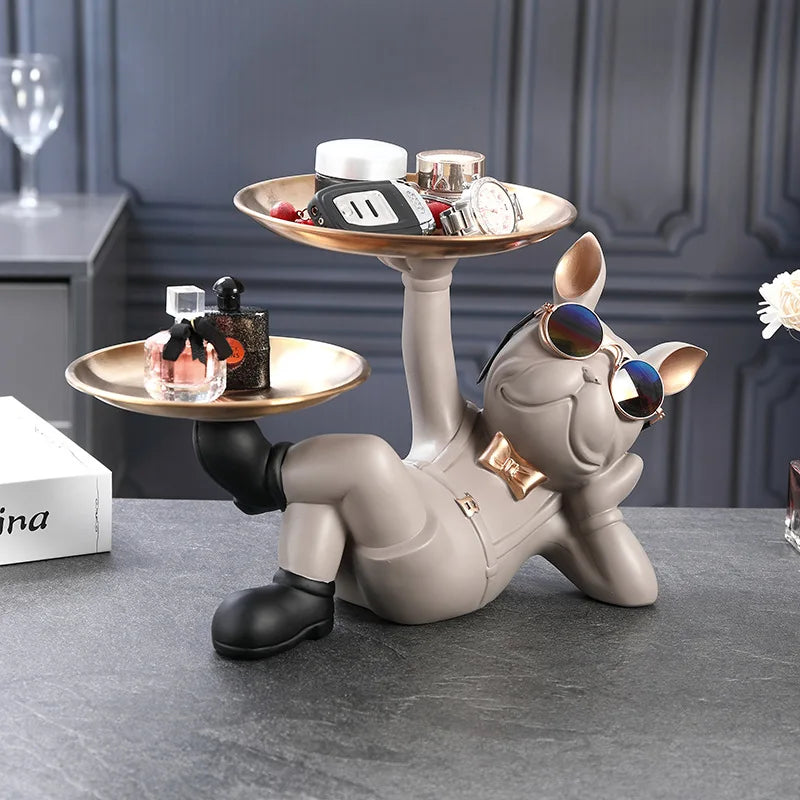 Creative Wealth Dog Ornament – Entrance Key Tray & Desktop Candy Plate