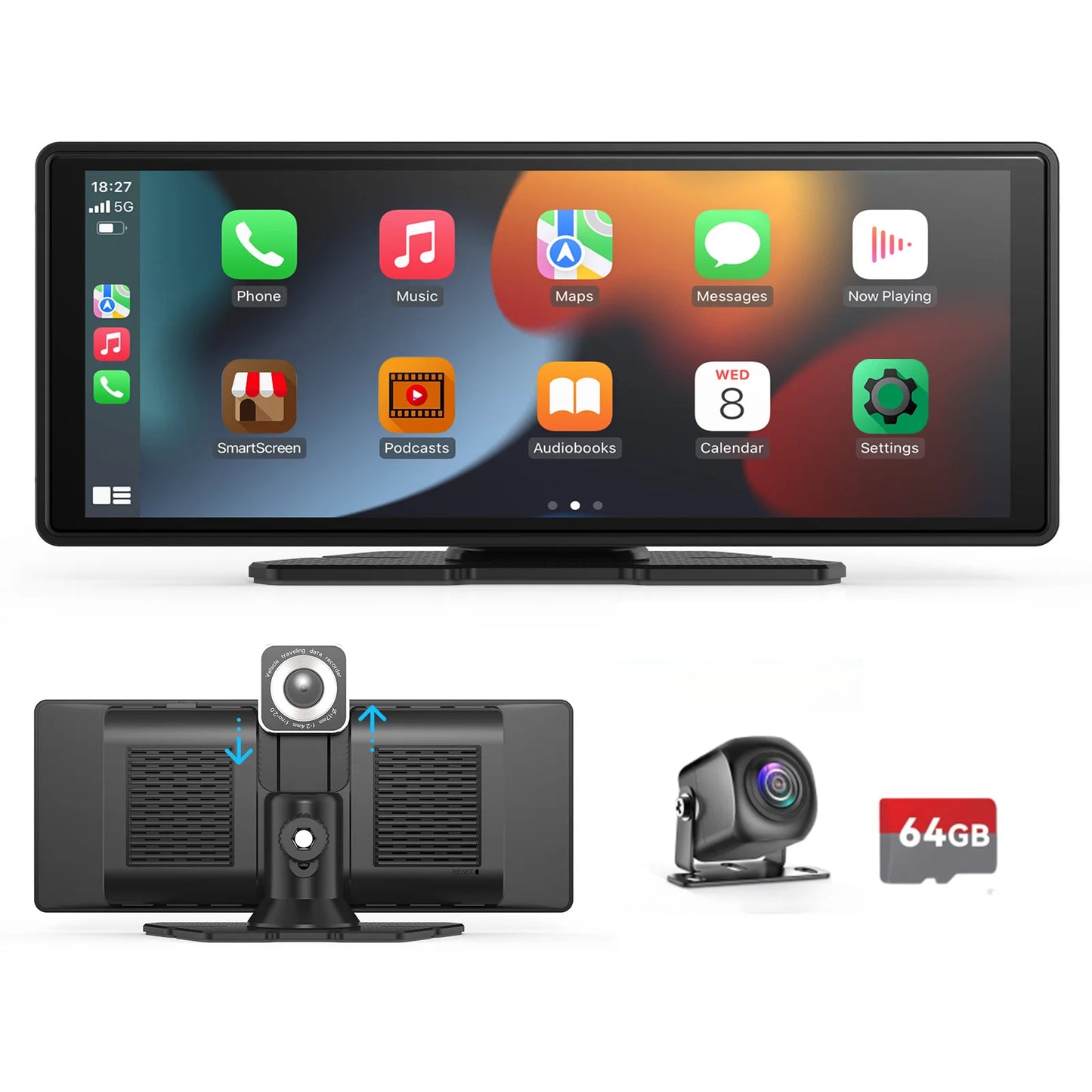 Universal Portable CarPlay & Android Auto Screen – Wireless Car Stereo
