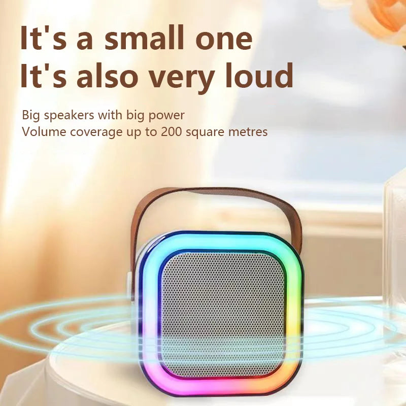 Portable Wireless Karaoke Speaker with Microphone & RGB LED Lights