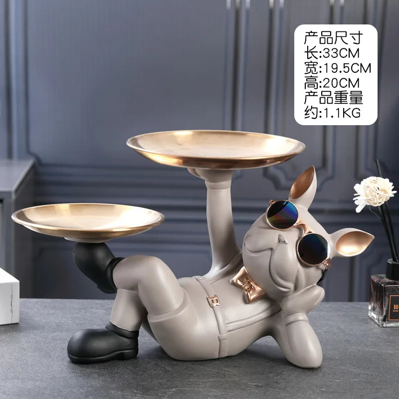 Creative Wealth Dog Ornament – Entrance Key Tray & Desktop Candy Plate