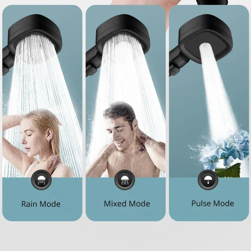 “Shower Like a Boss” – High Pressure Shower Head with 3 Spray Modes, One-Click Pause & Water-Saving Design – Bathroom Upgrade Essential