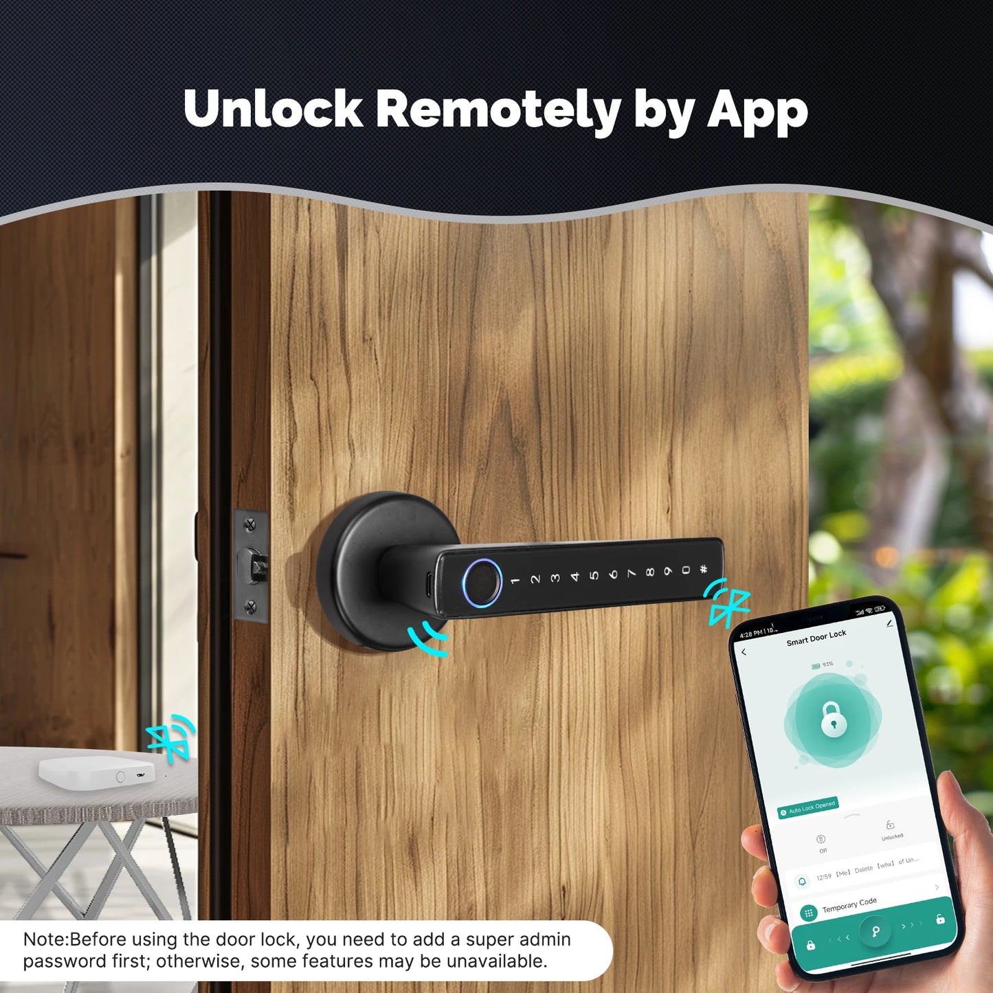 “No Key, No Problem” – Tuya Bluetooth Smart Fingerprint Door Lock with App, Password & Remote Unlock for Hotels, Apartments, Offices & Airbnb Pros