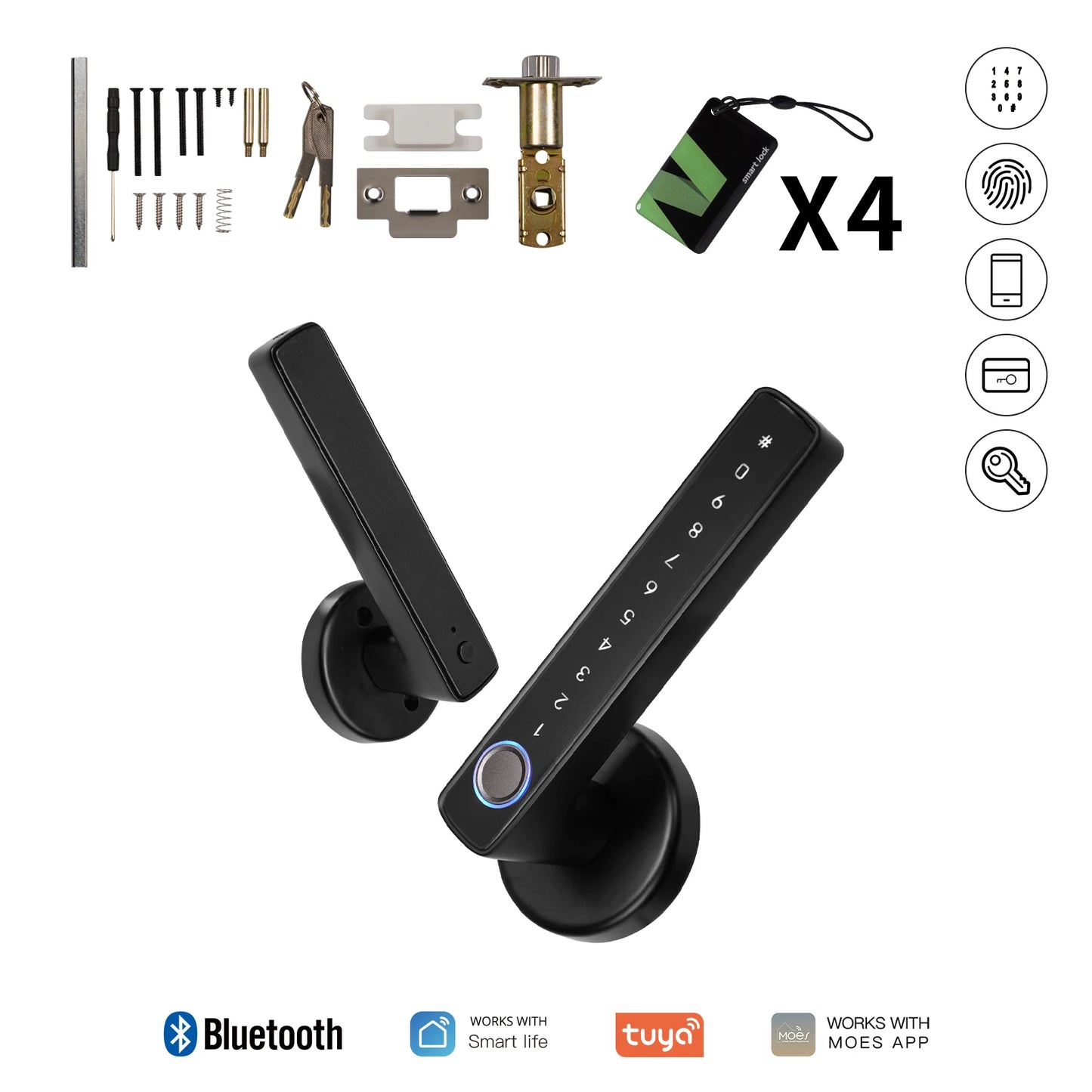 “No Key, No Problem” – Tuya Bluetooth Smart Fingerprint Door Lock with App, Password & Remote Unlock for Hotels, Apartments, Offices & Airbnb Pros