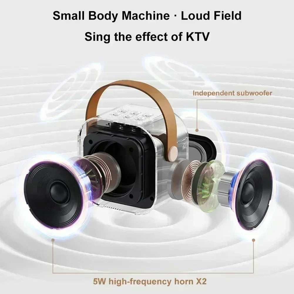 Portable Wireless Karaoke Speaker with Microphone & RGB LED Lights