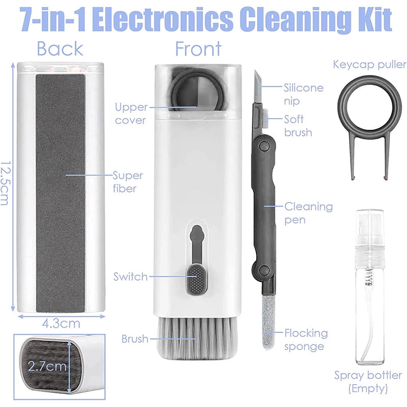 7-in-1 Keyboard & Earphone Cleaning Kit – For Laptops, AirPods, Headsets & More