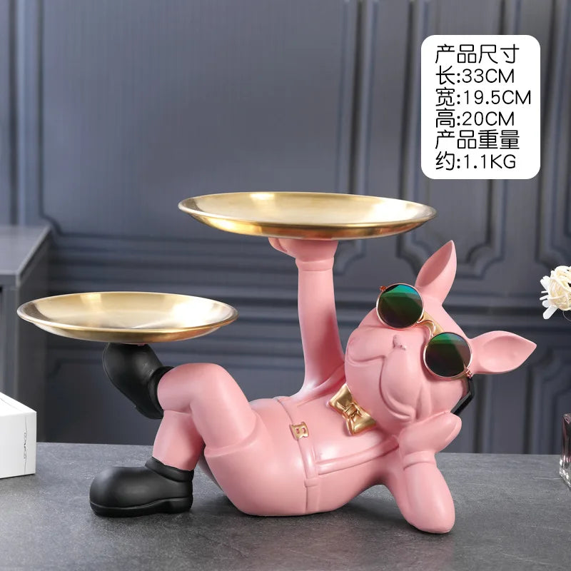 Creative Wealth Dog Ornament – Entrance Key Tray & Desktop Candy Plate