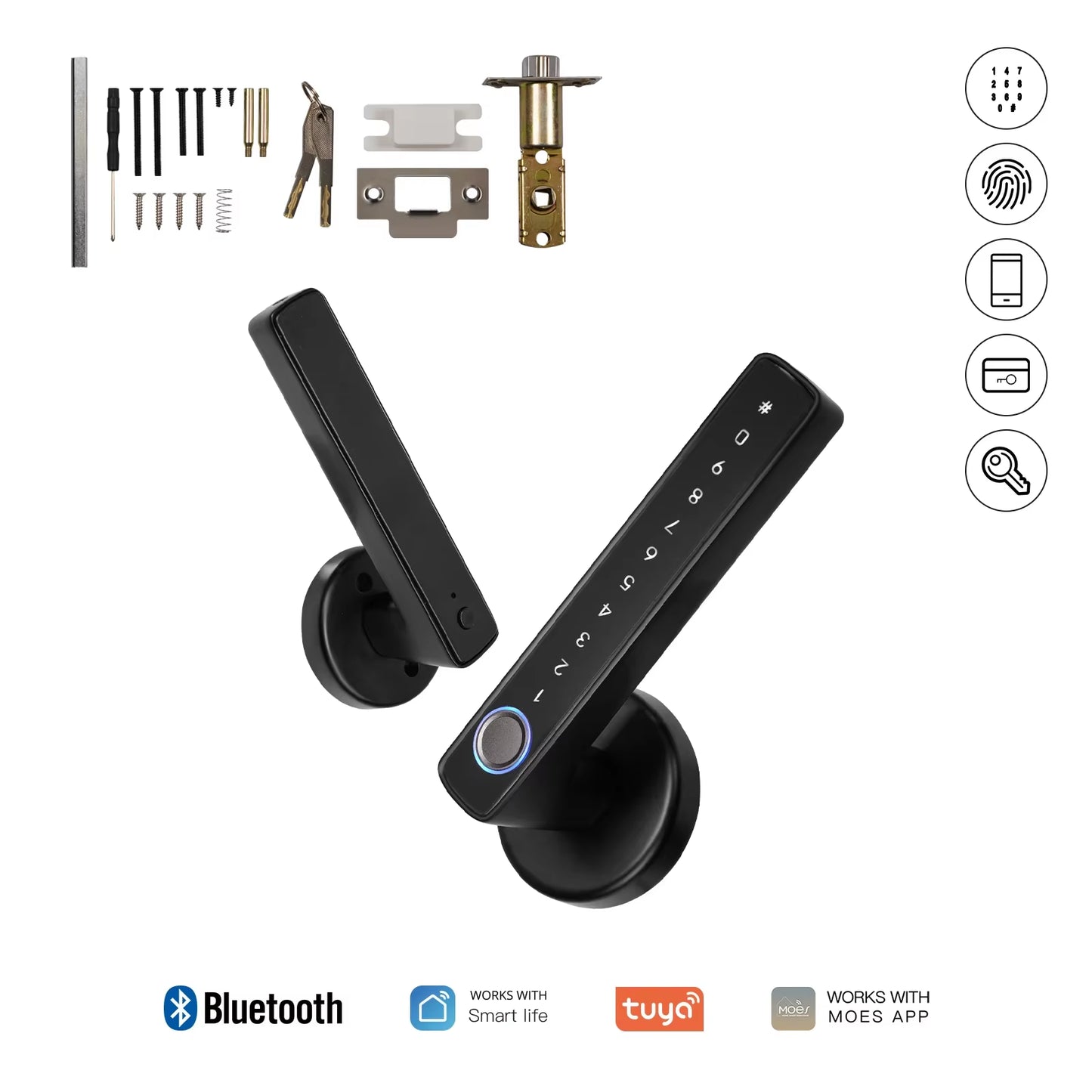 “No Key, No Problem” – Tuya Bluetooth Smart Fingerprint Door Lock with App, Password & Remote Unlock for Hotels, Apartments, Offices & Airbnb Pros