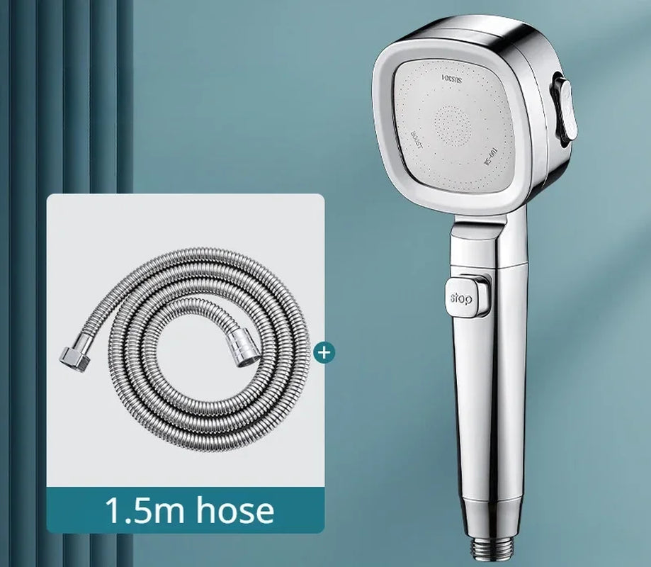 “Shower Like a Boss” – High Pressure Shower Head with 3 Spray Modes, One-Click Pause & Water-Saving Design – Bathroom Upgrade Essential