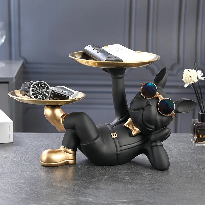 Creative Wealth Dog Ornament – Entrance Key Tray & Desktop Candy Plate