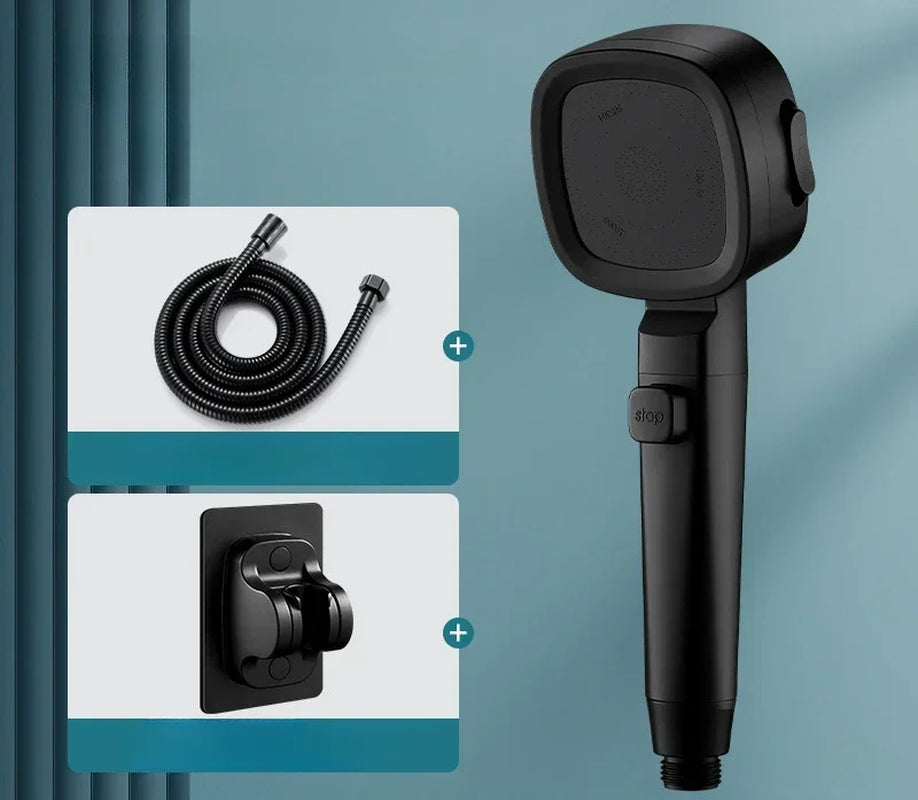 “Shower Like a Boss” – High Pressure Shower Head with 3 Spray Modes, One-Click Pause & Water-Saving Design – Bathroom Upgrade Essential