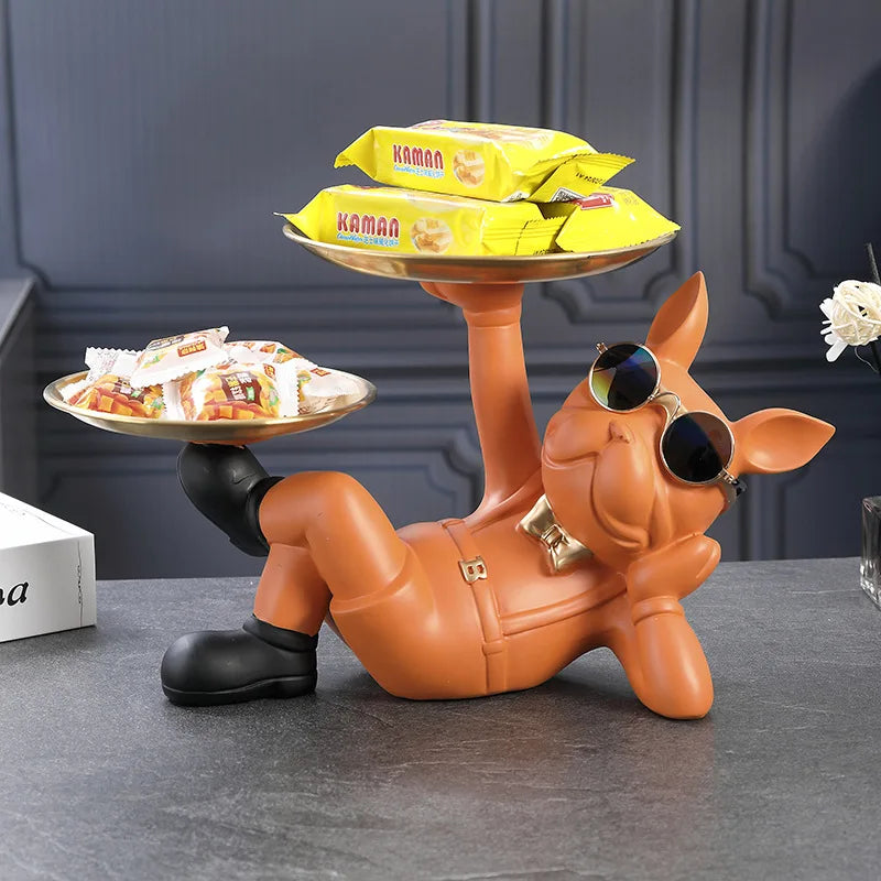 Creative Wealth Dog Ornament – Entrance Key Tray & Desktop Candy Plate