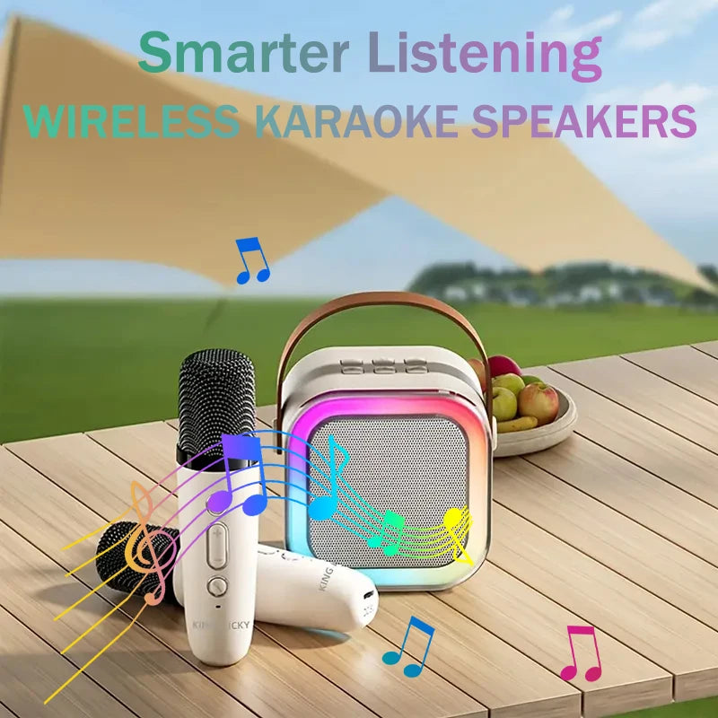 Portable Wireless Karaoke Speaker with Microphone & RGB LED Lights