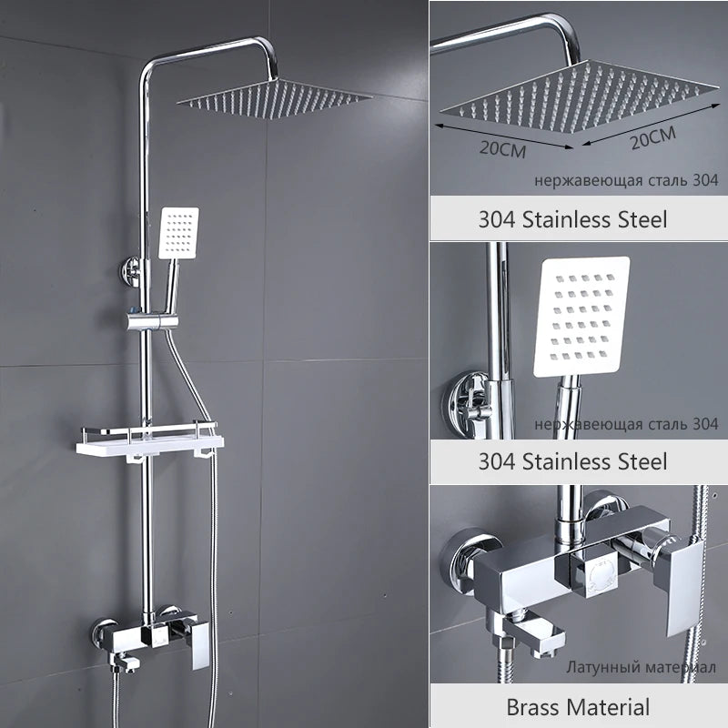 OXG Black/Chrome Shower Faucets Bathroom Shower Mixer Shower Faucet Bidet Faucet Rainfall Shower Set Shower Spray Mixer Crane
