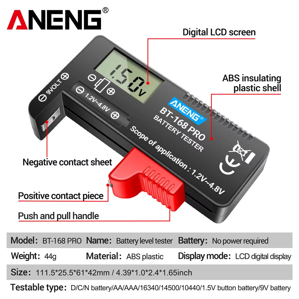 BT-168 PRO Digital Lithium Battery Capacity Tester – Universal Battery Analyzer