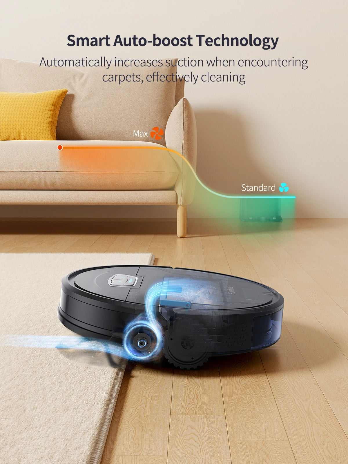 Robot Vacuum Cleaner – 6000Pa 3-in-1 Vacuum, Mop & Sweep Combo
