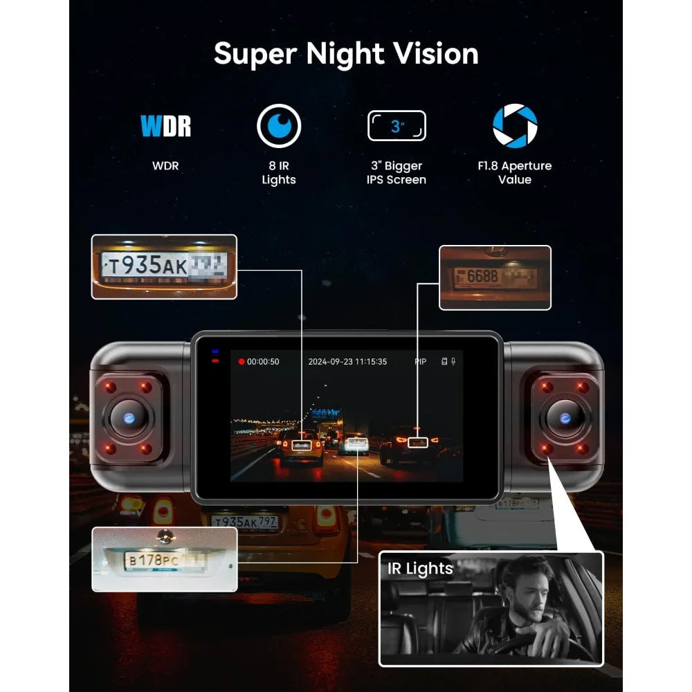 N5 4-Channel 360° Dash Cam – Complete Car Surveillance