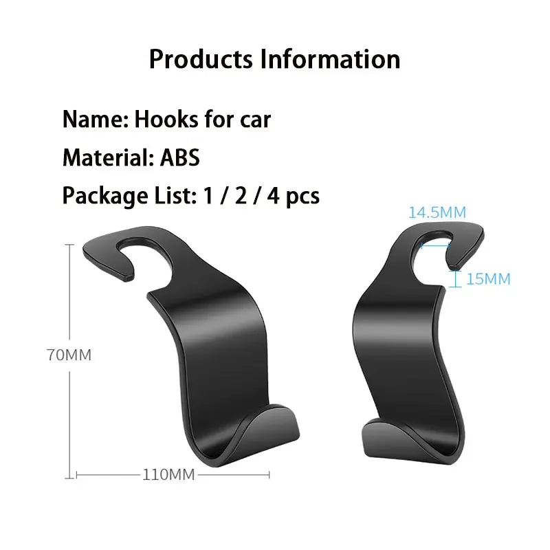 Universal Car Headrest Hook – Seat Hanger & Organizer