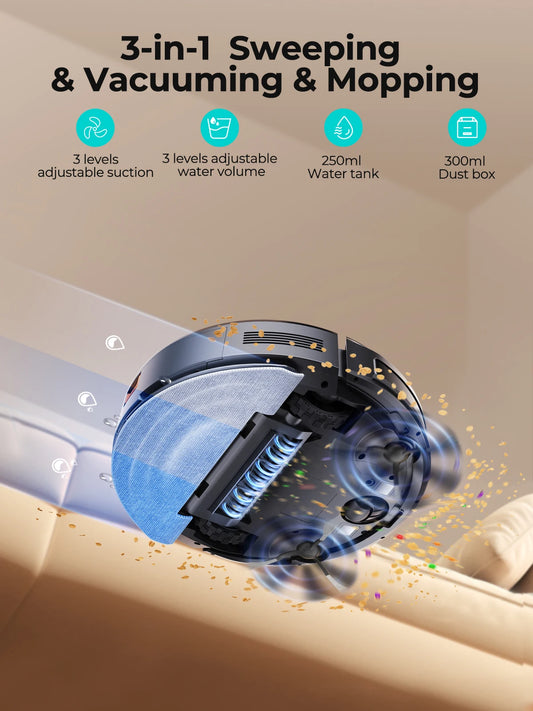 Airzeen Robot Vacuum & Mop Combo – 3000Pa Strong Suction, App Control, Self-Charging