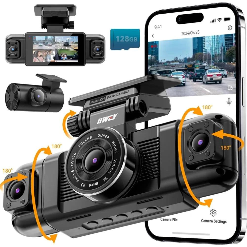 N5 4-Channel 360° Dash Cam – Complete Car Surveillance
