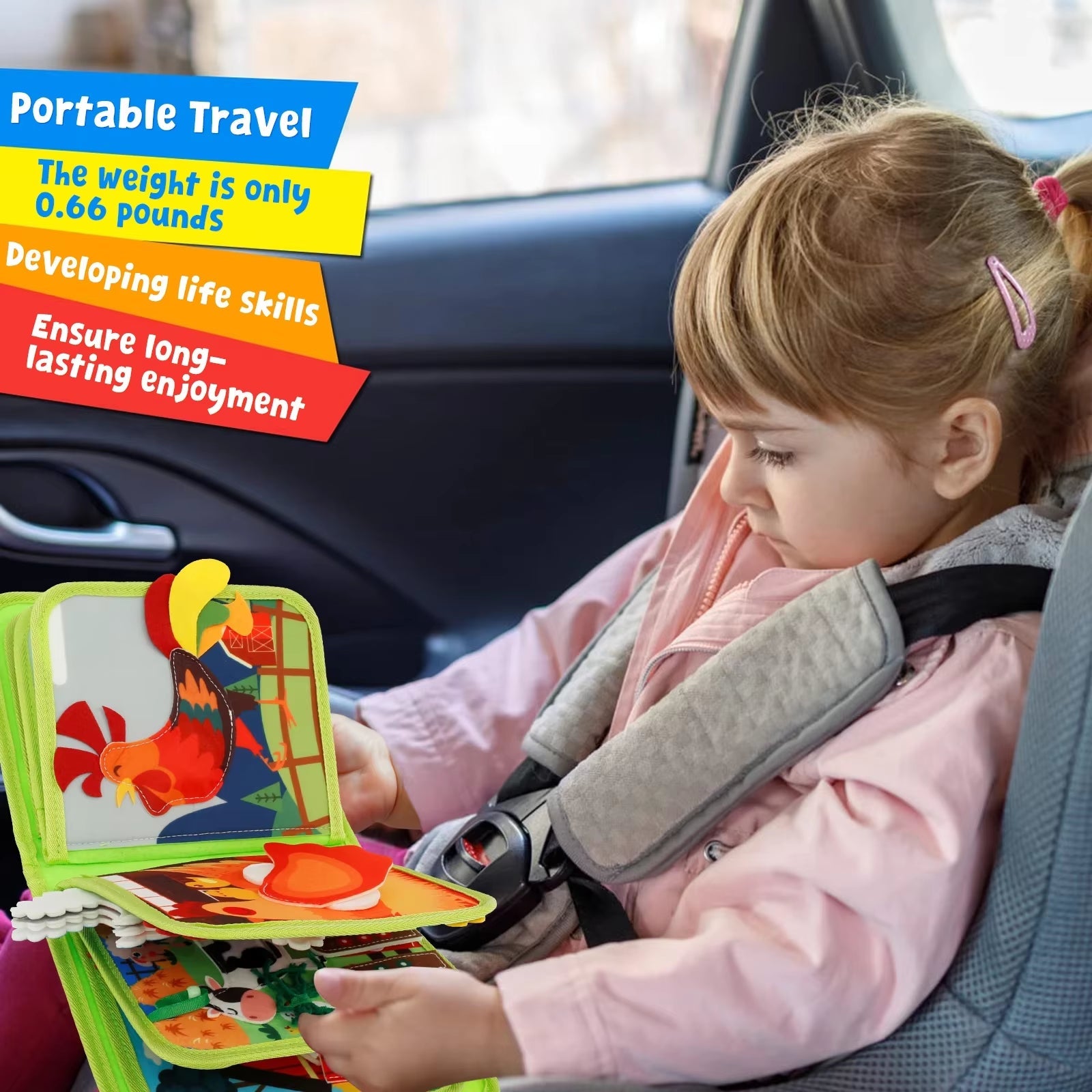 Little Learner Quiet Book – Soft Felt Sensory Activity Book for Toddlers & Preschool Education