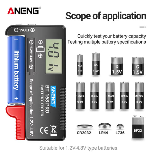 BT-168 PRO Digital Lithium Battery Capacity Tester – Universal Battery Analyzer