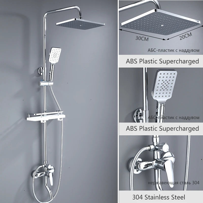 OXG Black/Chrome Shower Faucets Bathroom Shower Mixer Shower Faucet Bidet Faucet Rainfall Shower Set Shower Spray Mixer Crane