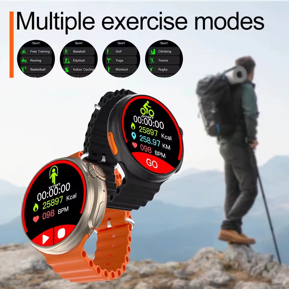 2025 Watch Ultra 9 Smartwatch – GPS, Bluetooth Call, Wireless Charging & Health Tracking