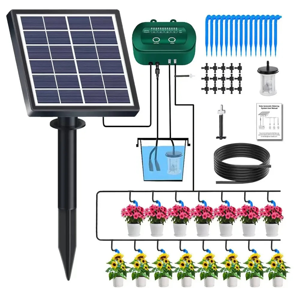 Solar Drip Irrigation Outdoor Intelligent System – 1800mAh Battery, Automatic Timed Watering