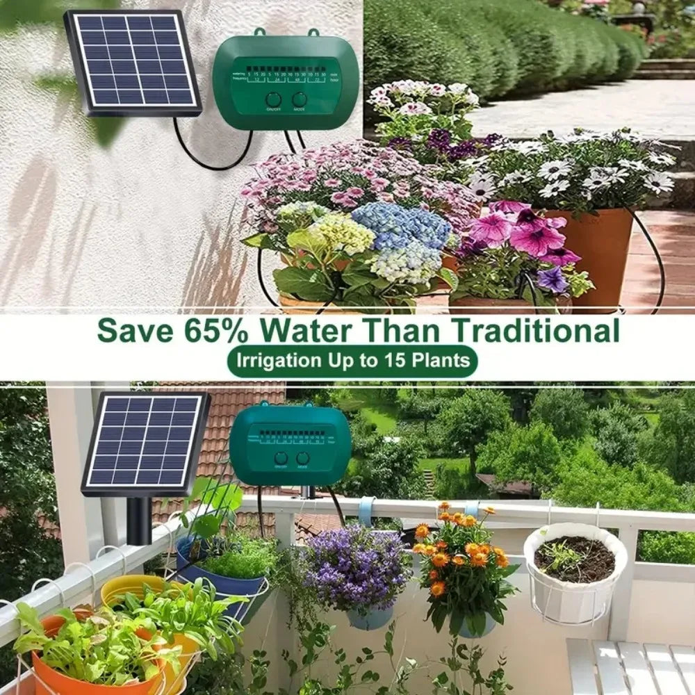 Solar Drip Irrigation Outdoor Intelligent System – 1800mAh Battery, Automatic Timed Watering