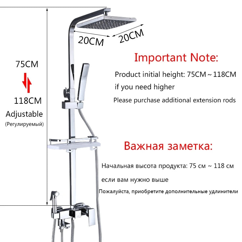 OXG Black/Chrome Shower Faucets Bathroom Shower Mixer Shower Faucet Bidet Faucet Rainfall Shower Set Shower Spray Mixer Crane