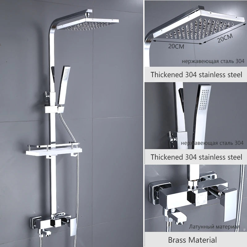 OXG Black/Chrome Shower Faucets Bathroom Shower Mixer Shower Faucet Bidet Faucet Rainfall Shower Set Shower Spray Mixer Crane