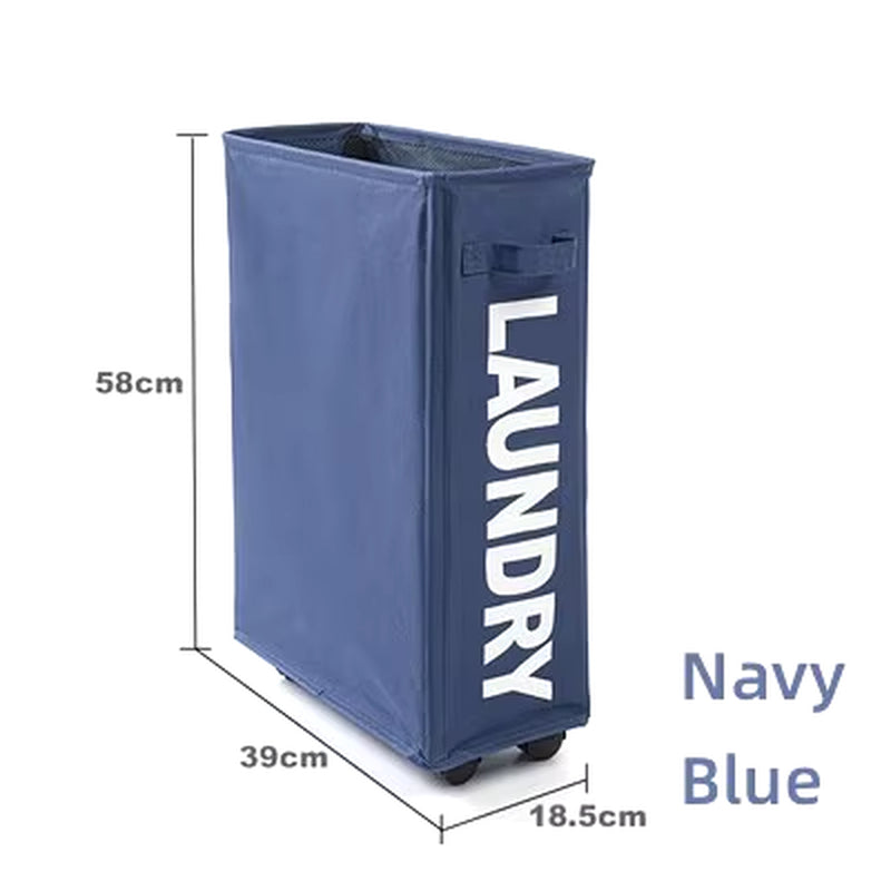 Foldable Laundry Basket – Dirty Clothes & Storage Organizer with Wheels