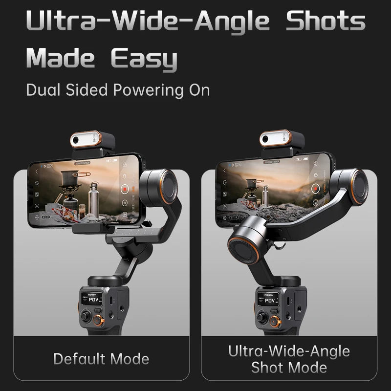 Hohem iSteady M6 3-Axis Gimbal Stabilizer – Foldable Selfie Stick with Magnetic Fill Light