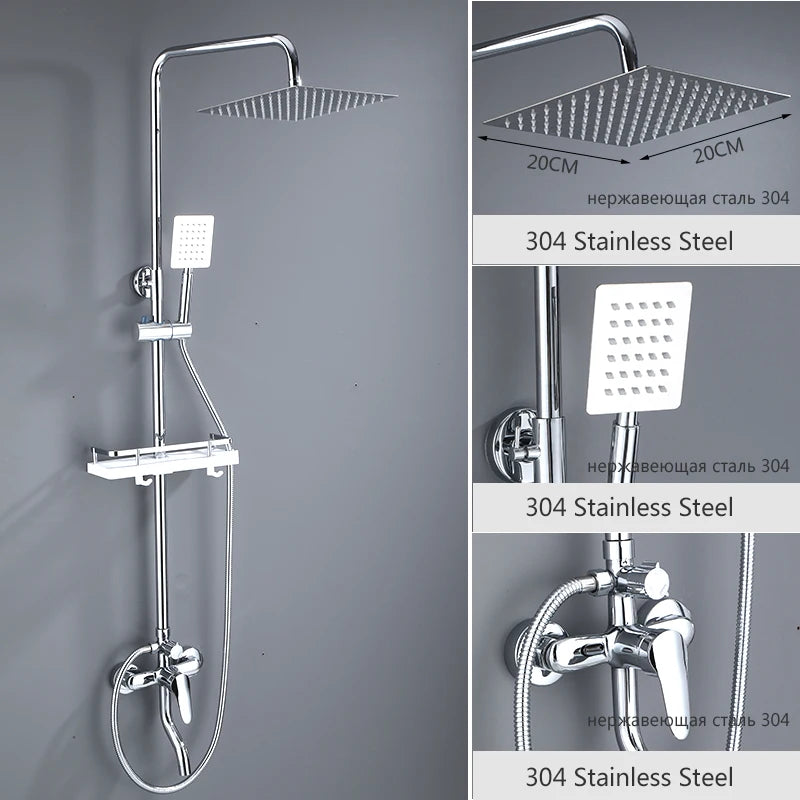OXG Black/Chrome Shower Faucets Bathroom Shower Mixer Shower Faucet Bidet Faucet Rainfall Shower Set Shower Spray Mixer Crane