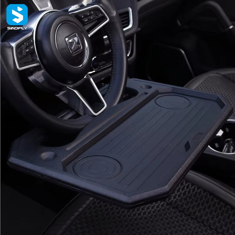 “Drive-Thru Desk” – Premium Car Steering Wheel Tray Table for Snacks, Laptops & Life on the Go
