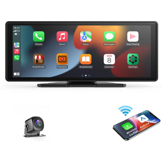 Universal Portable CarPlay & Android Auto Screen – Wireless Car Stereo