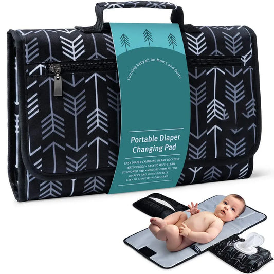 “Change Happens” – Portable Baby Changing Pad for Newborns – One-Hand Diaper Mat for Strollers, Diaper Bags & On-the-Go Moments