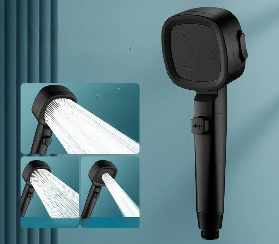“Shower Like a Boss” – High Pressure Shower Head with 3 Spray Modes, One-Click Pause & Water-Saving Design – Bathroom Upgrade Essential