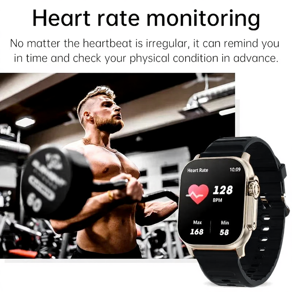 T900Ultra Smartwatch Bluetooth Talk Smartwatch Message Alert Heart Rate Monitor Sports Watch for Android IOS Men Women