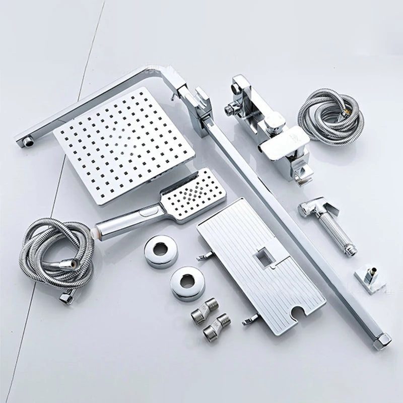 OXG Black/Chrome Shower Faucets Bathroom Shower Mixer Shower Faucet Bidet Faucet Rainfall Shower Set Shower Spray Mixer Crane