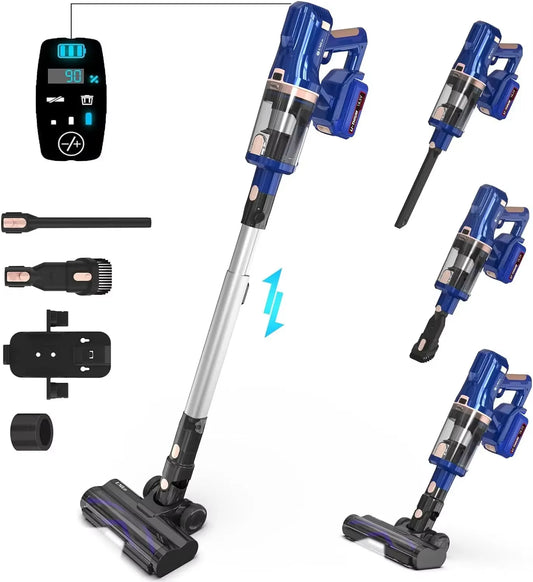 UMLO V11 Cordless Vacuum Cleaner, 30Kpa Cordless Vacuum Cleaner 300W, Lightweight Vacuum Cleaner, 60 Minutes 4000Mah Battery