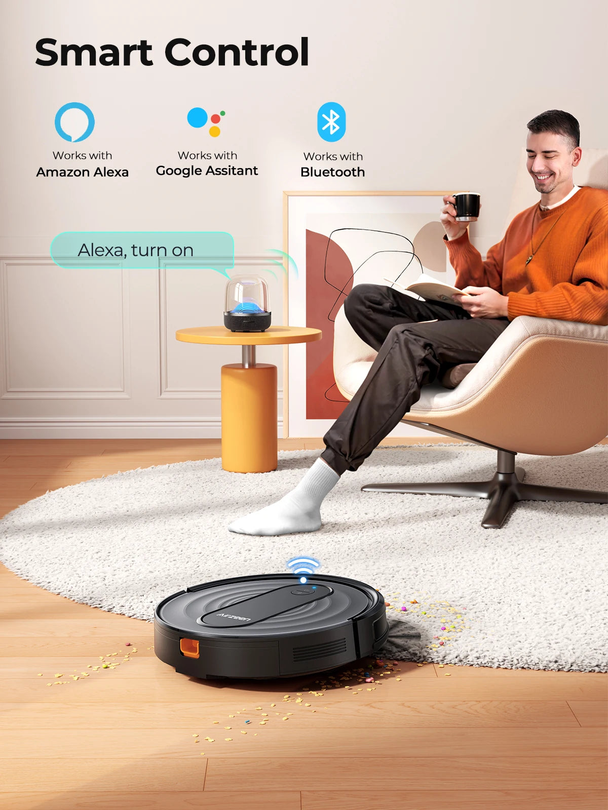 Airzeen Robot Vacuum & Mop Combo – 3000Pa Strong Suction, App Control, Self-Charging