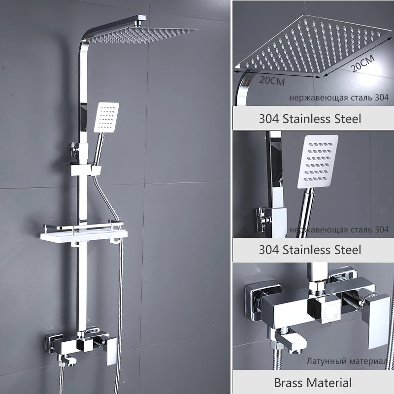 OXG Black/Chrome Shower Faucets Bathroom Shower Mixer Shower Faucet Bidet Faucet Rainfall Shower Set Shower Spray Mixer Crane