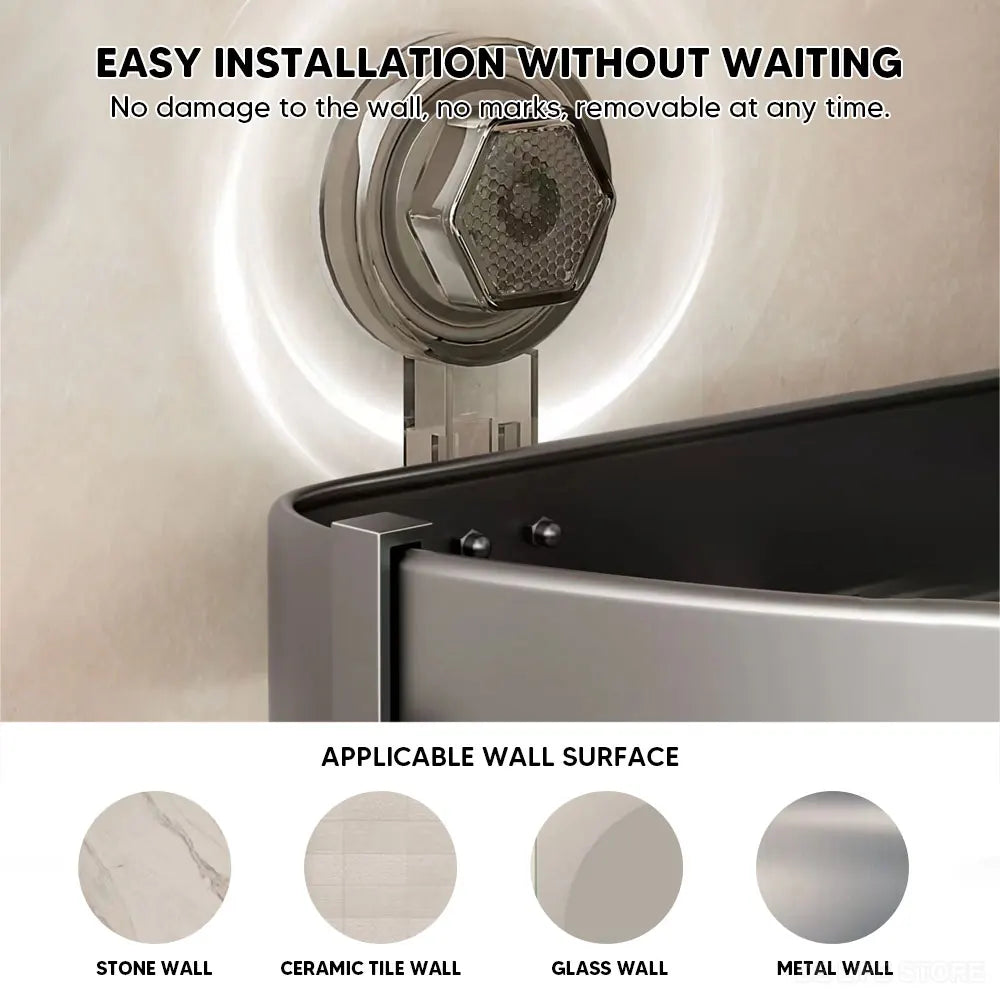 Shower Suction Cup Shelf Aluminum Bathroom Corner Shelf without Drilling Bathroom Organizer Toilet Rack Bathroom Accessories