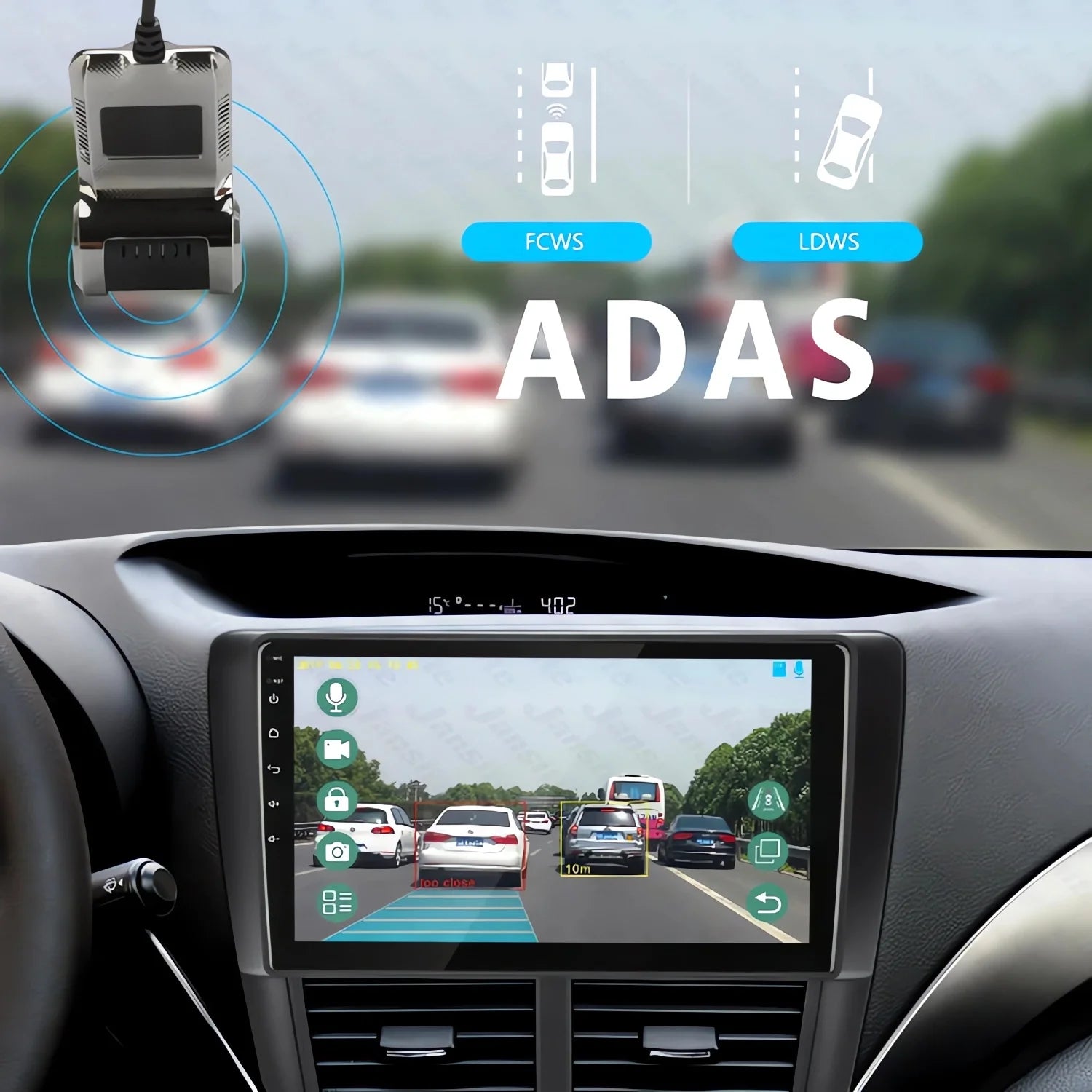 USB Car DVR Dash Cam with ADAS – HD Driving Recorder for Android Media Navigators
